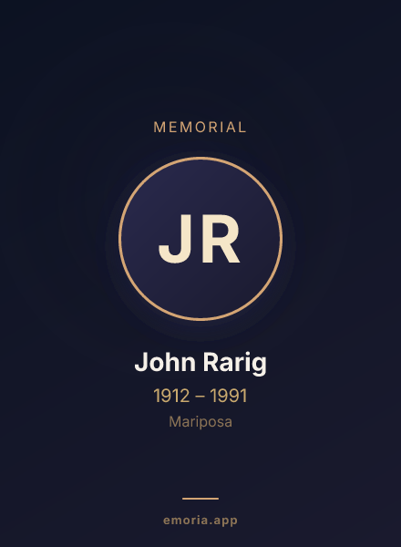 Memorial portrait of John Rarig