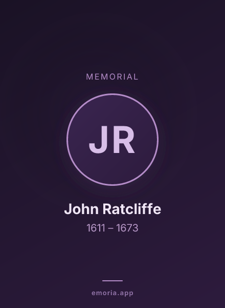 Memorial portrait of John Ratcliffe