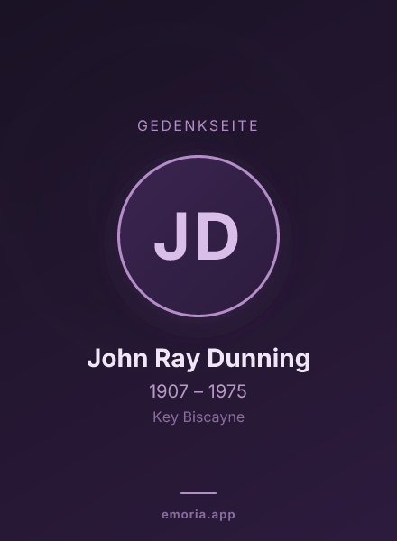 Gedenkportrait von John Ray Dunning
