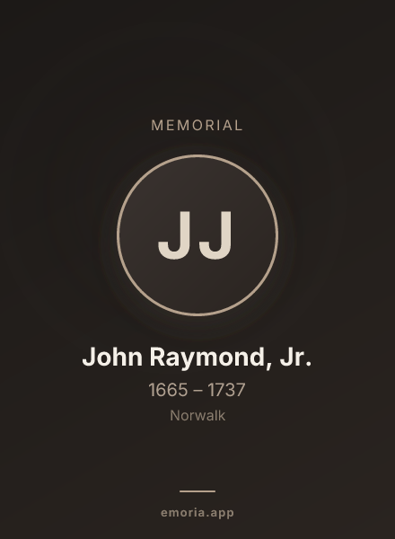 Memorial portrait of John Raymond, Jr.