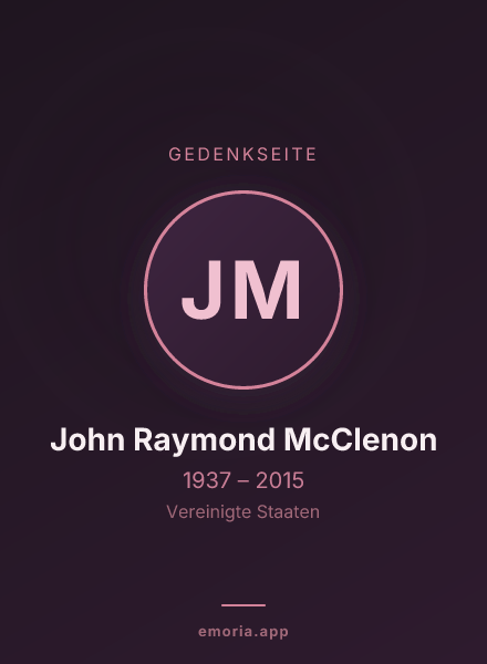 Gedenkportrait von John Raymond McClenon