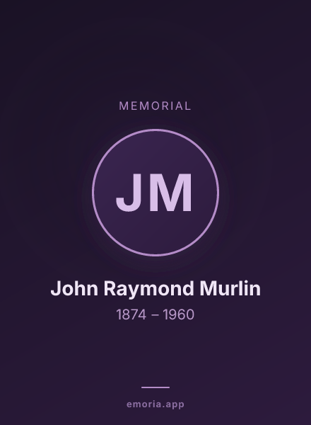 Memorial portrait of John Raymond Murlin