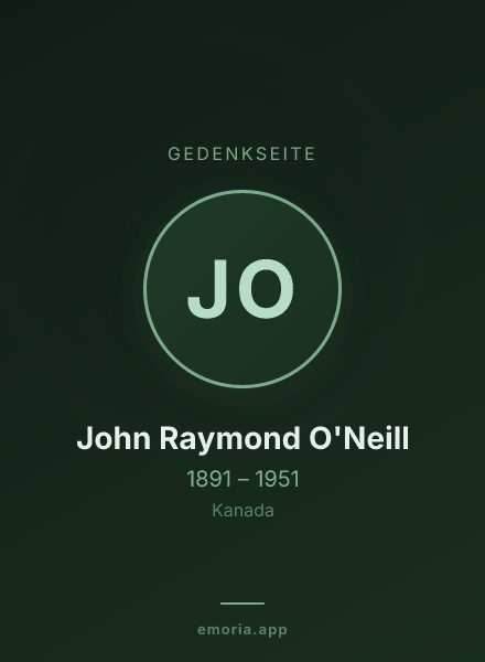 Gedenkportrait von John Raymond O'Neill