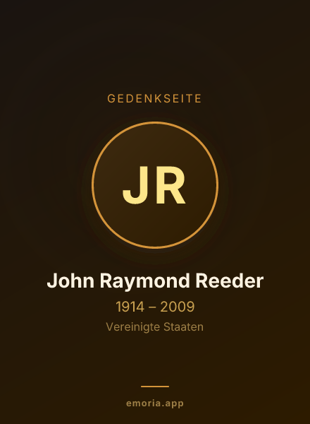 Gedenkportrait von John Raymond Reeder