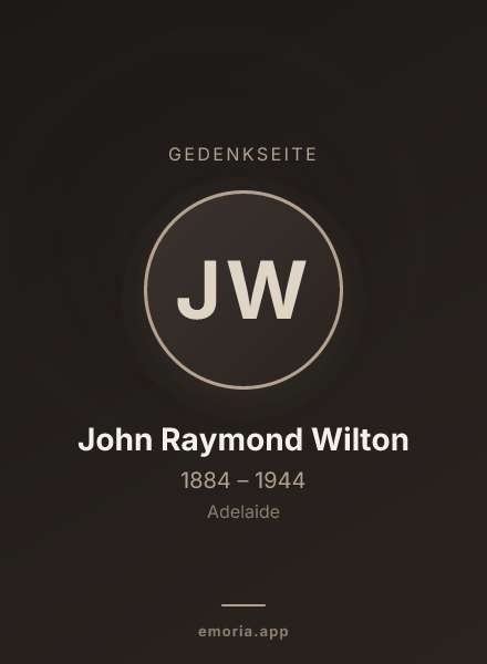 Gedenkportrait von John Raymond Wilton