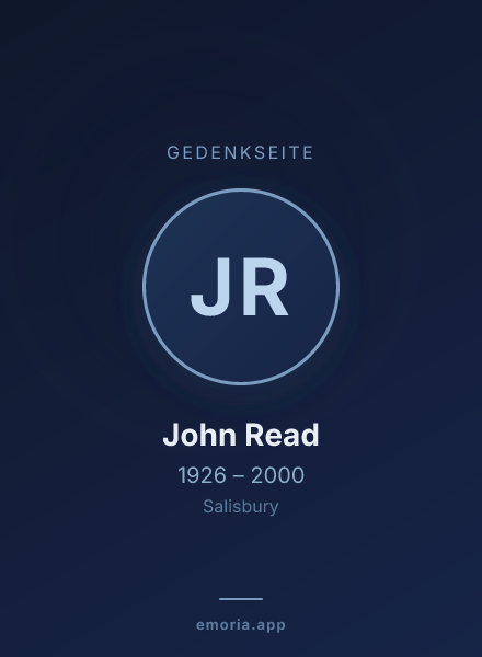 Gedenkportrait von John Read
