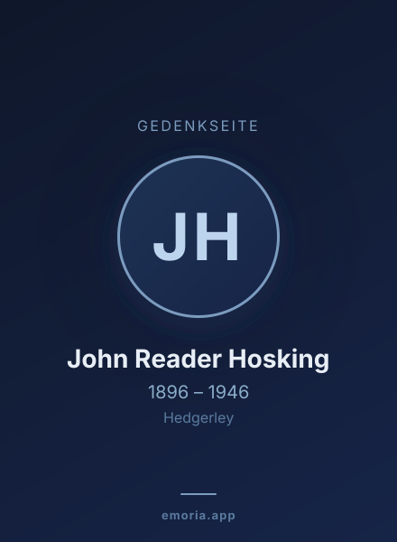 Gedenkportrait von John Reader Hosking