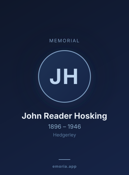 Memorial portrait of John Reader Hosking
