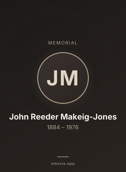Memorial portrait of John Reeder Makeig-Jones