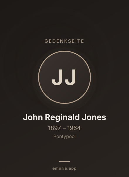 Gedenkportrait von John Reginald Jones