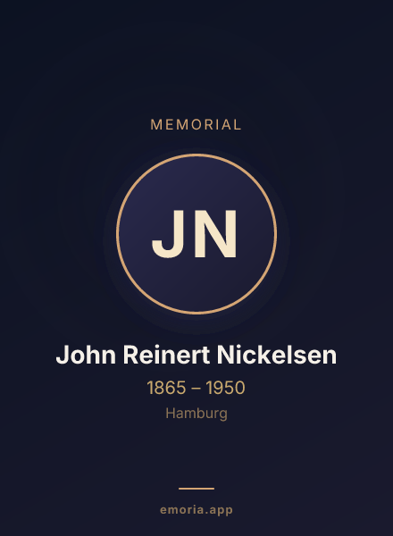 Memorial portrait of John Reinert Nickelsen