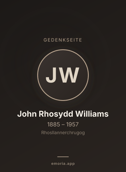 Gedenkportrait von John Rhosydd Williams