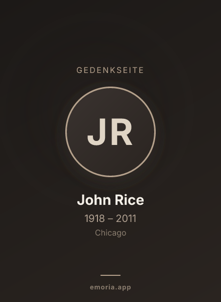 Gedenkportrait von John Rice