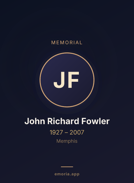 Memorial portrait of John Richard Fowler