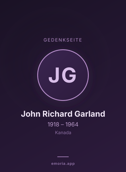Gedenkportrait von John Richard Garland