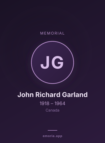 Memorial portrait of John Richard Garland