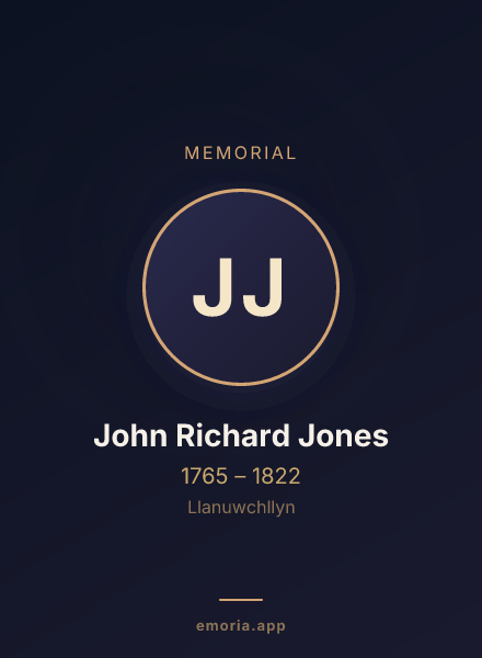 Memorial portrait of John Richard Jones