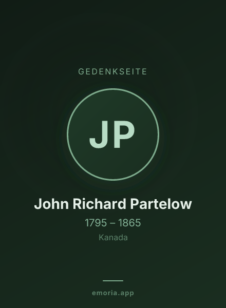 Gedenkportrait von John Richard Partelow