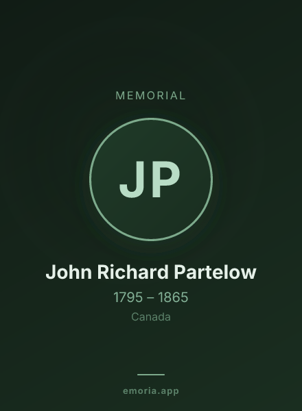 Memorial portrait of John Richard Partelow