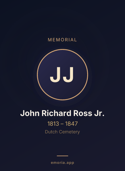 Memorial portrait of John Richard Ross Jr.