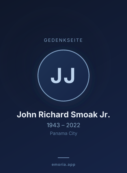 Gedenkportrait von John Richard Smoak Jr.