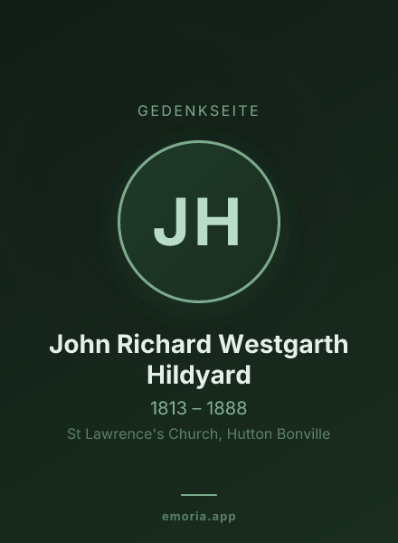 Gedenkportrait von John Richard Westgarth Hildyard