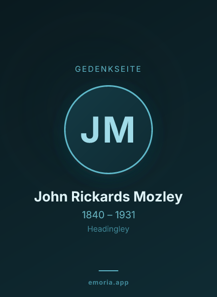 Gedenkportrait von John Rickards Mozley