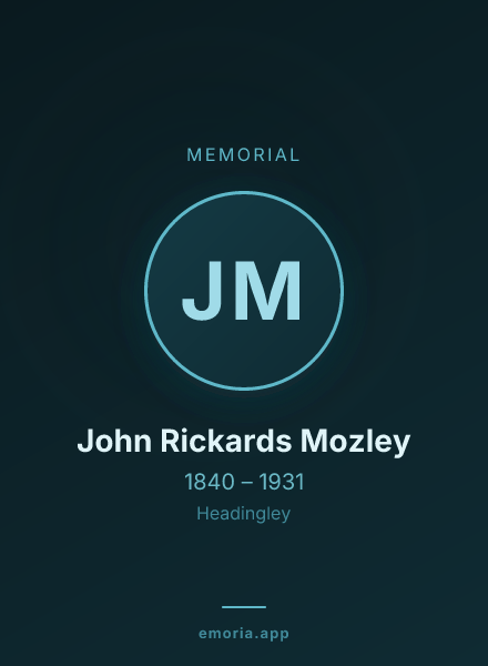 Memorial portrait of John Rickards Mozley