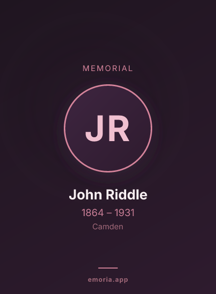 Memorial portrait of John Riddle
