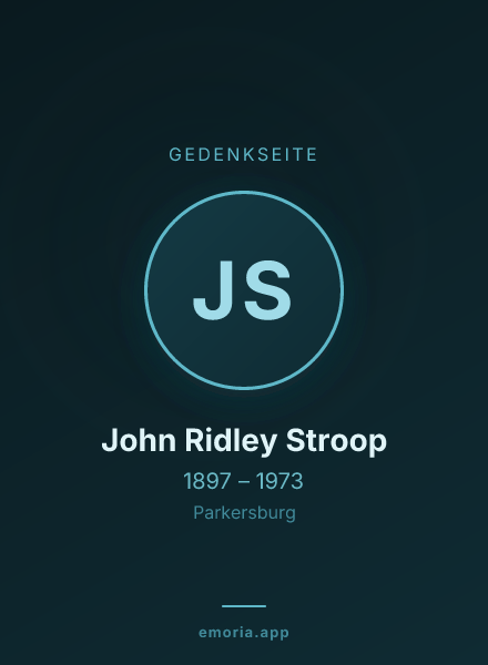Gedenkportrait von John Ridley Stroop