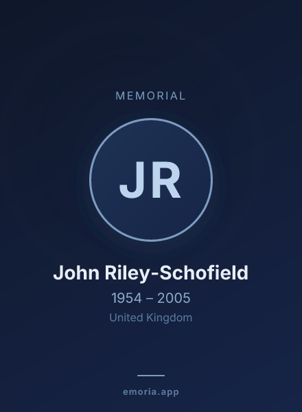 Memorial portrait of John Riley-Schofield