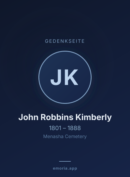 Gedenkportrait von John Robbins Kimberly