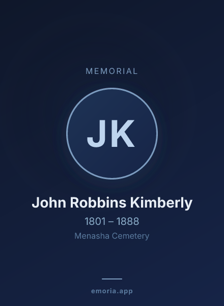 Memorial portrait of John Robbins Kimberly