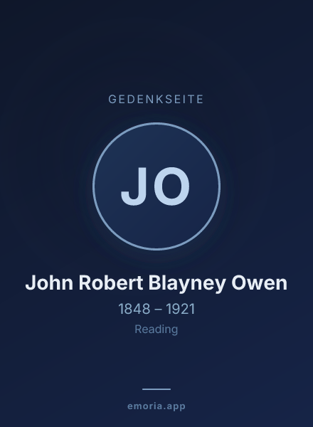 Gedenkportrait von John Robert Blayney Owen