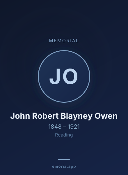 Memorial portrait of John Robert Blayney Owen