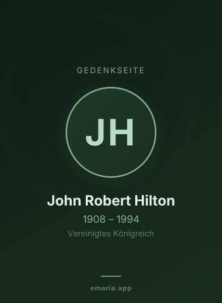 Gedenkportrait von John Robert Hilton