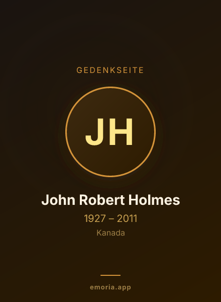Gedenkportrait von John Robert Holmes
