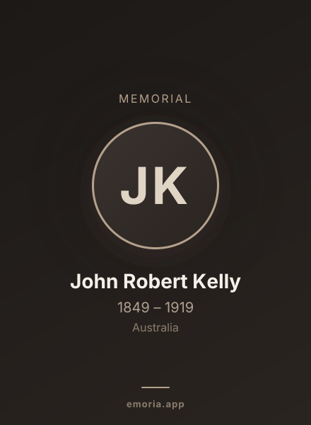 Memorial portrait of John Robert Kelly