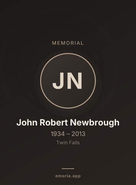 Memorial portrait of John Robert Newbrough