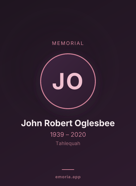Memorial portrait of John Robert Oglesbee