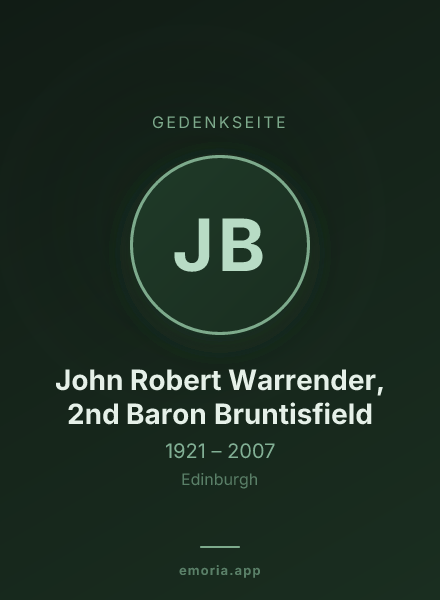 Gedenkportrait von John Robert Warrender, 2nd Baron Bruntisfield