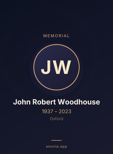Memorial portrait of John Robert Woodhouse