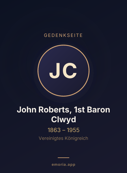 Gedenkportrait von John Roberts, 1st Baron Clwyd