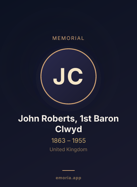 Memorial portrait of John Roberts, 1st Baron Clwyd