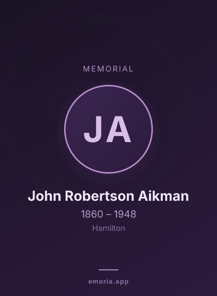 Memorial portrait of John Robertson Aikman