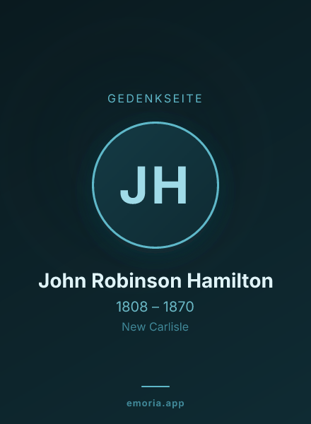 Gedenkportrait von John Robinson Hamilton