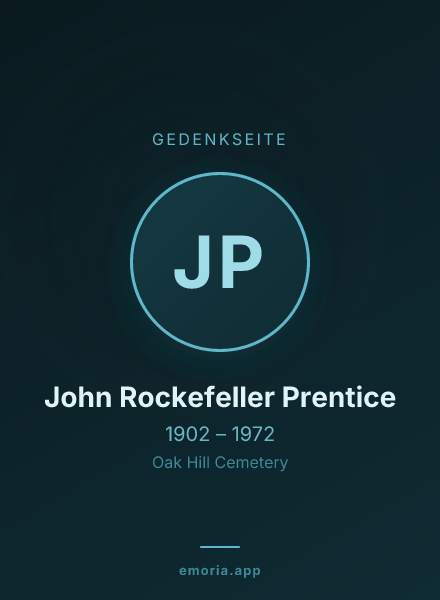 Gedenkportrait von John Rockefeller Prentice