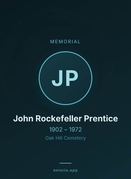 Memorial portrait of John Rockefeller Prentice