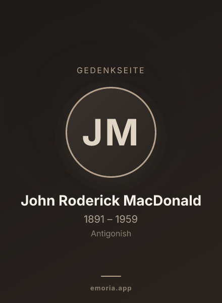 Gedenkportrait von John Roderick MacDonald