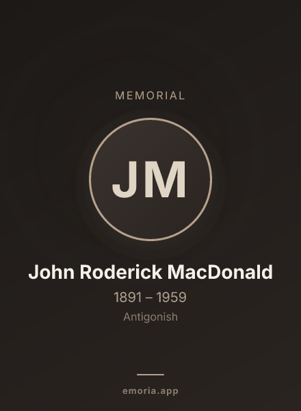 Memorial portrait of John Roderick MacDonald